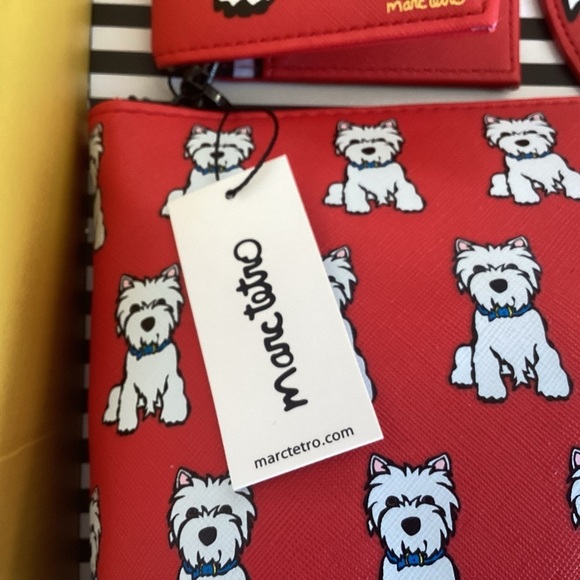 Marc Tetro Westie Travel Set: Passport Case Luggage Tag CosmeticBag Gift Set NWT - Picture 6 of 7